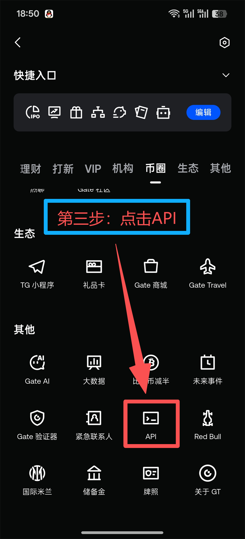 Gate App 第3步 点击API